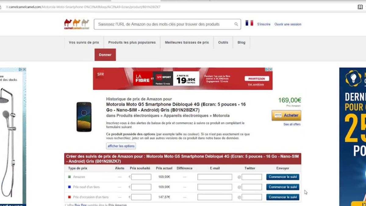 CamelCamelCamel suivre les prix sur Amazon 1