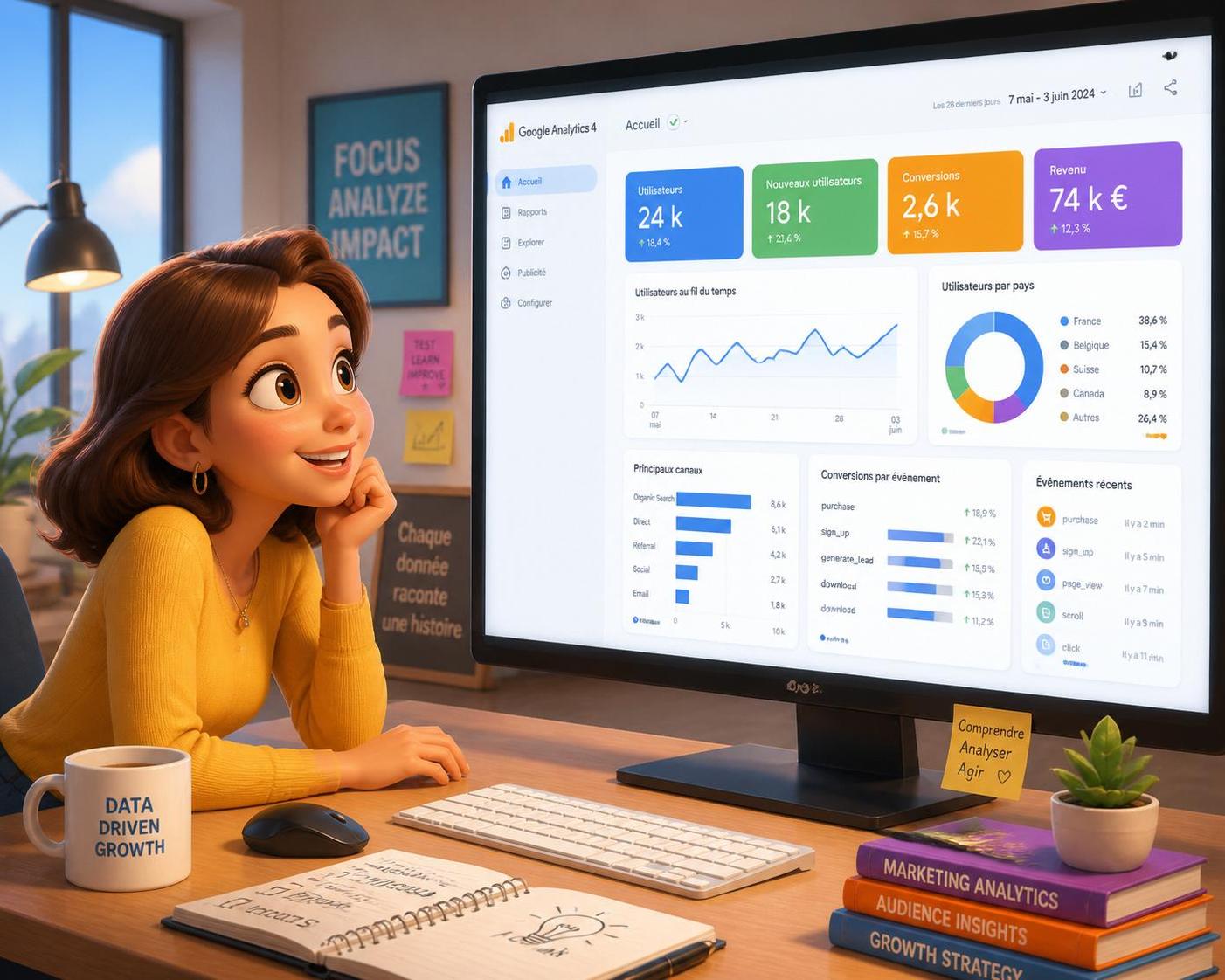 Google Analytics 4 : prendre en main l'outil sans se noyer 1 découvrez comment maîtriser google analytics 4 facilement et efficacement, sans vous perdre dans les données, grâce à nos conseils pratiques et accessibles.