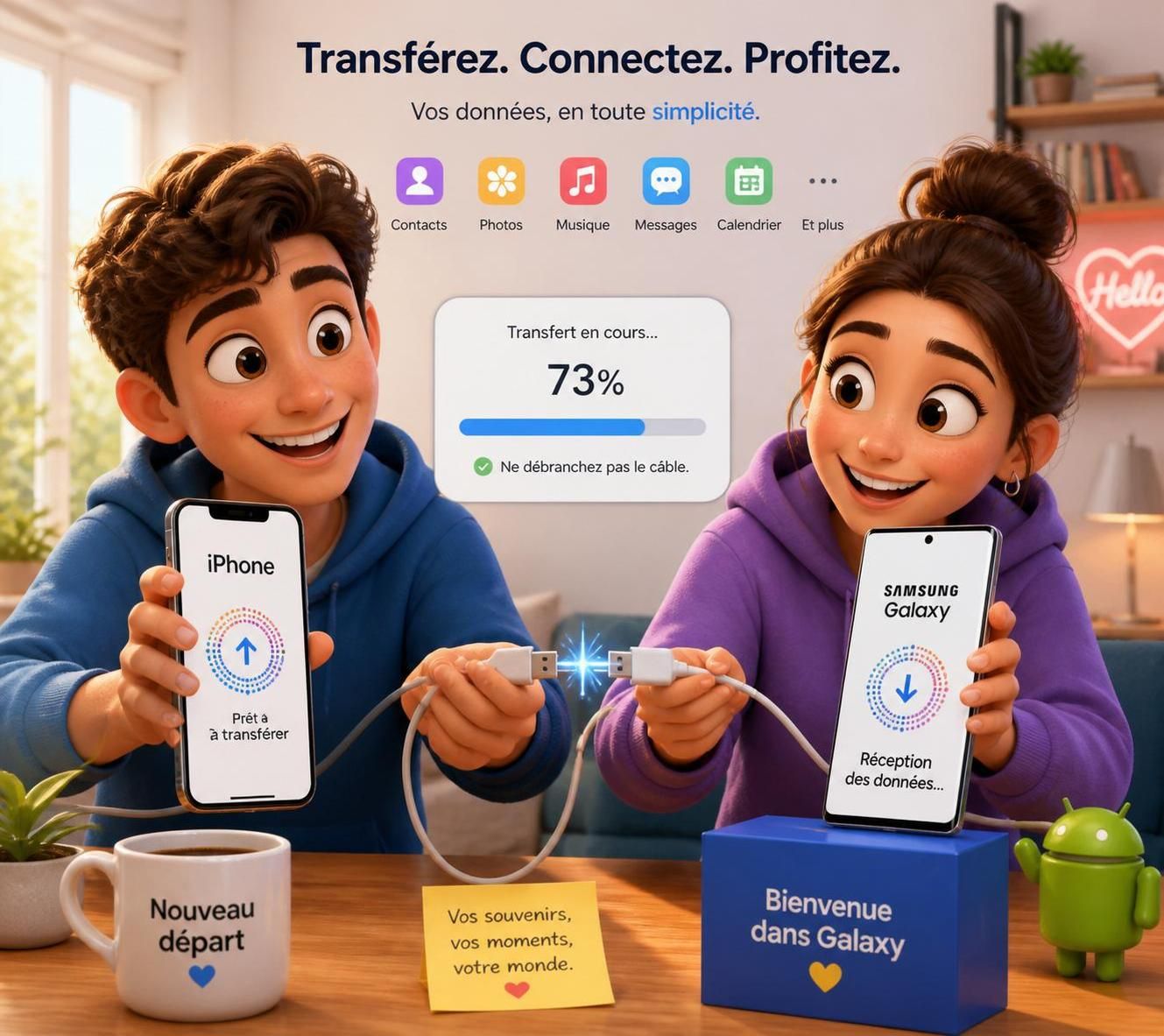 Transférer ses données d'iPhone vers Samsung facilement 1 apprenez à transférer facilement toutes vos données de votre iphone vers un samsung grâce à nos étapes simples et rapides.