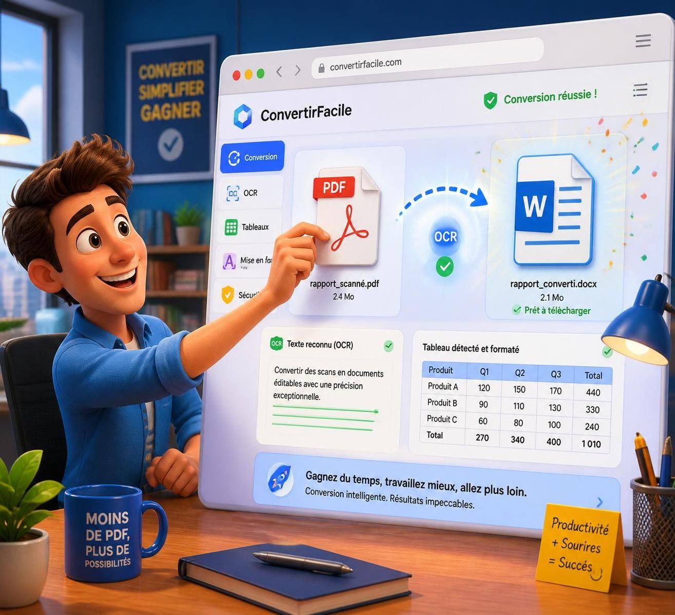 convertissez facilement vos fichiers pdf en documents word gratuitement et sans installer de logiciel. rapide, simple et accessible en ligne.